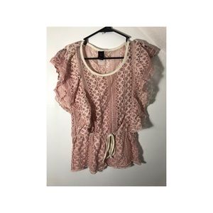 2/15$ LACE PINK BLOUSE